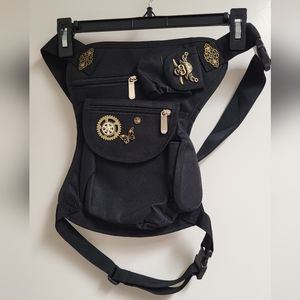 Black canvas hip bag